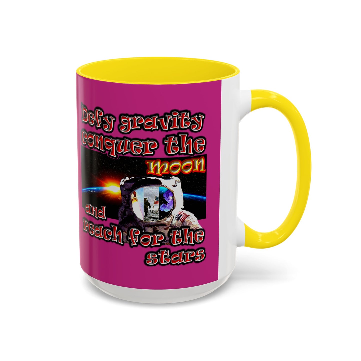 defy conquer reach - Accent Mug (pink)