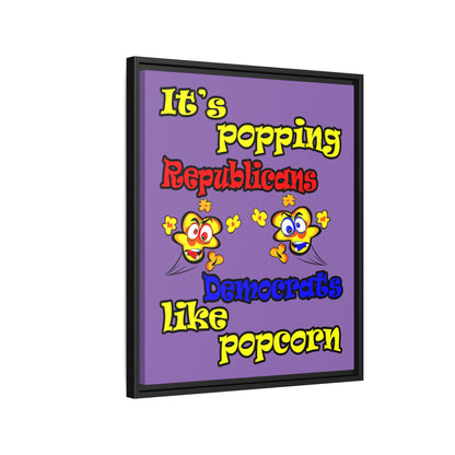 popping like popcorn - framed canvas art (light purple)