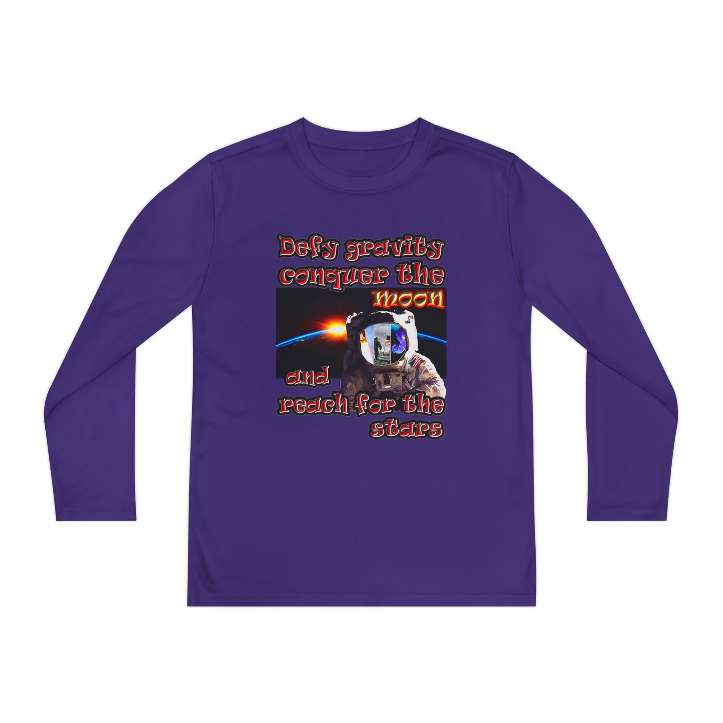 defy conquer reach - Youth Long Sleeve Competitor Tee