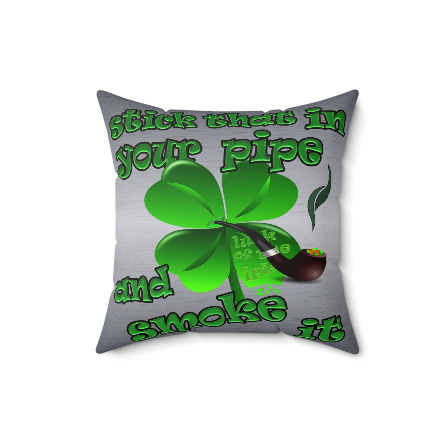 celtics logo - Spun Polyester Square Pillow - (brushed nickel)