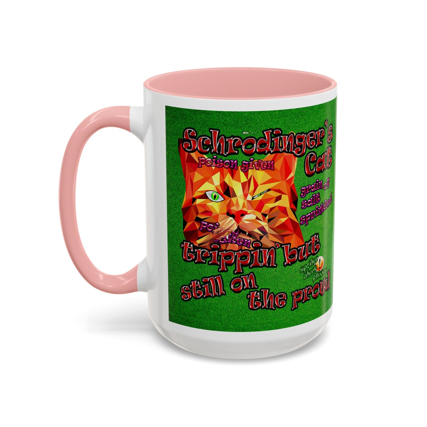schrodinger's cat - Accent Mug (green turf)