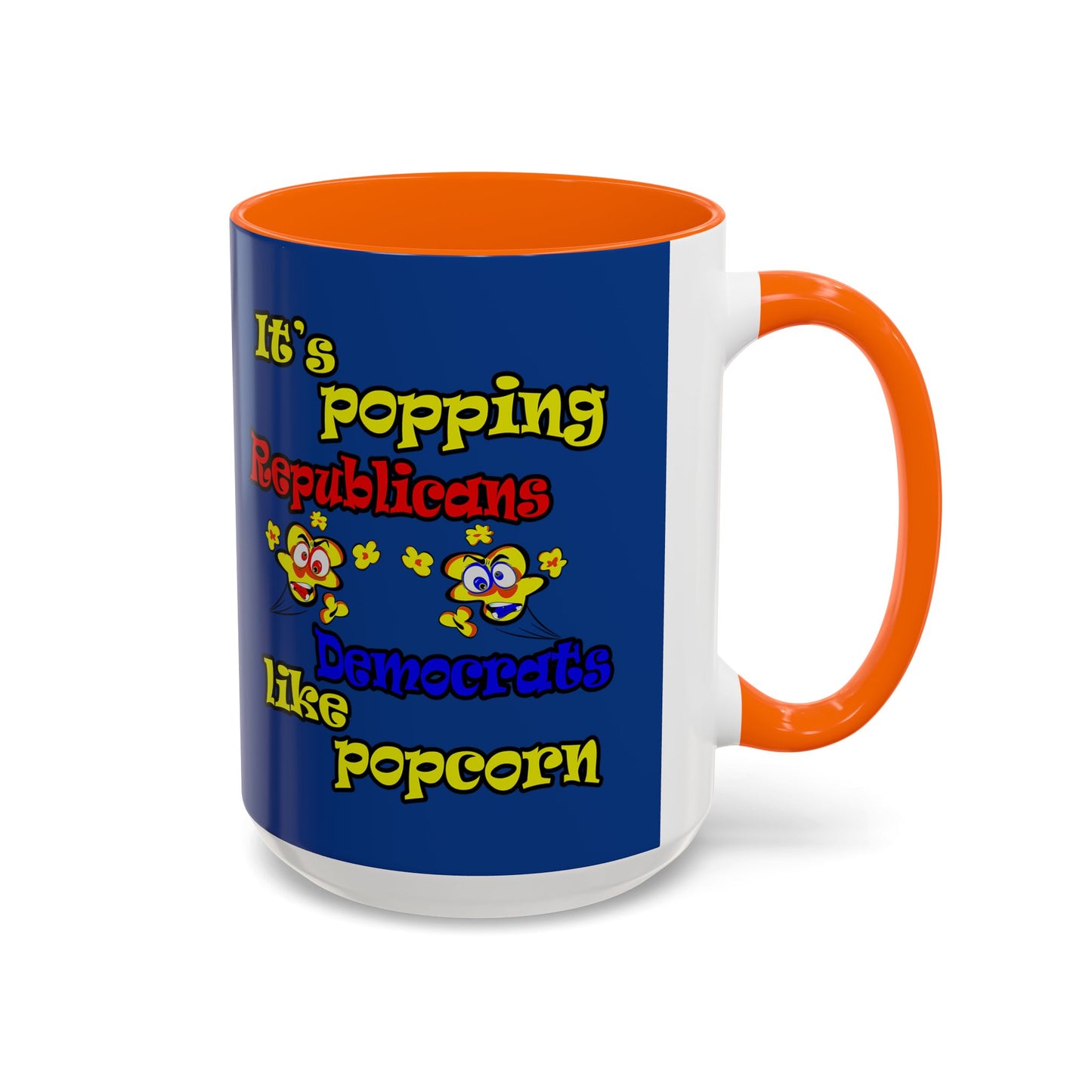 popping like popcorn - Accent Mug (dark blue)