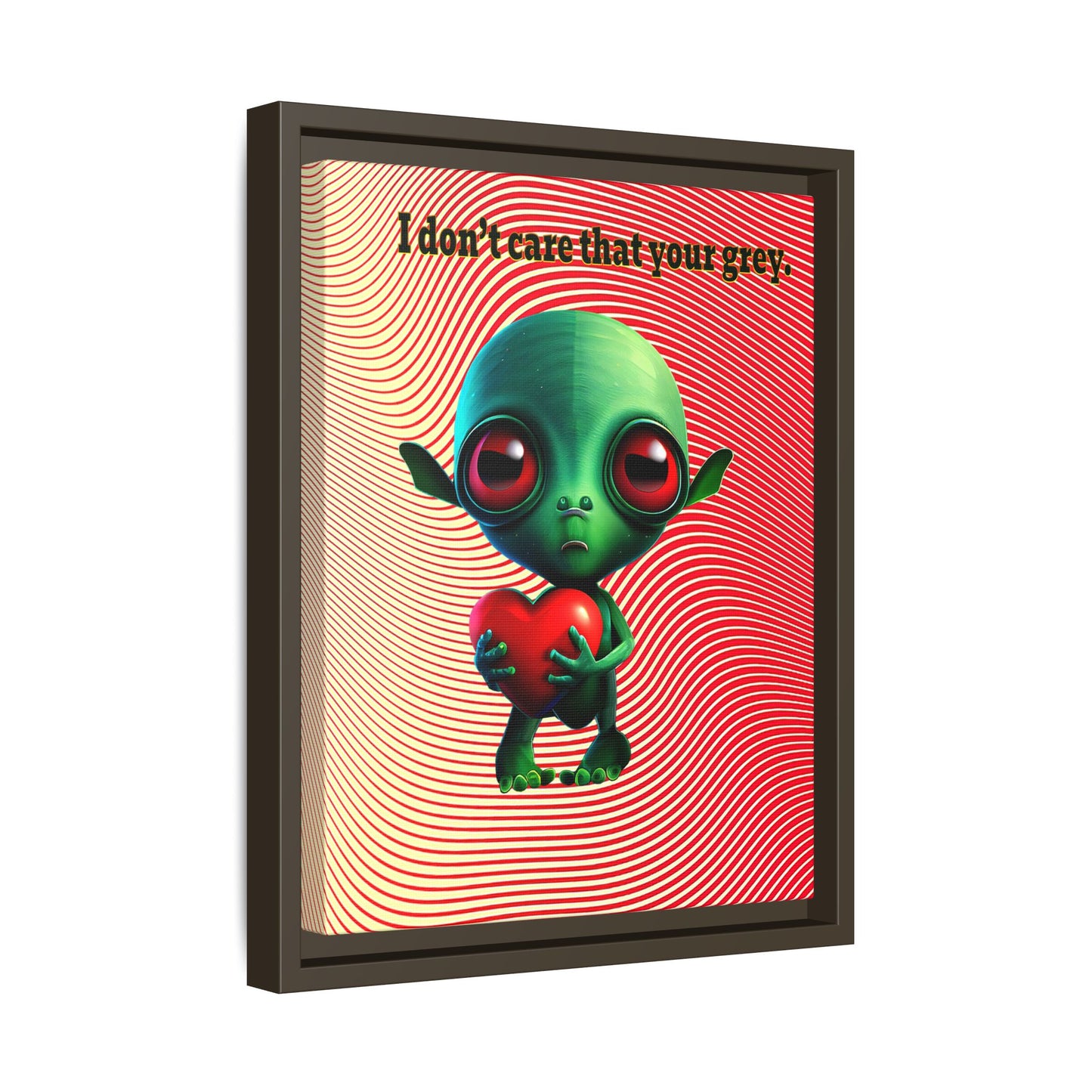 I don't care that your grey - framed canvas art (yellow-orange wave)