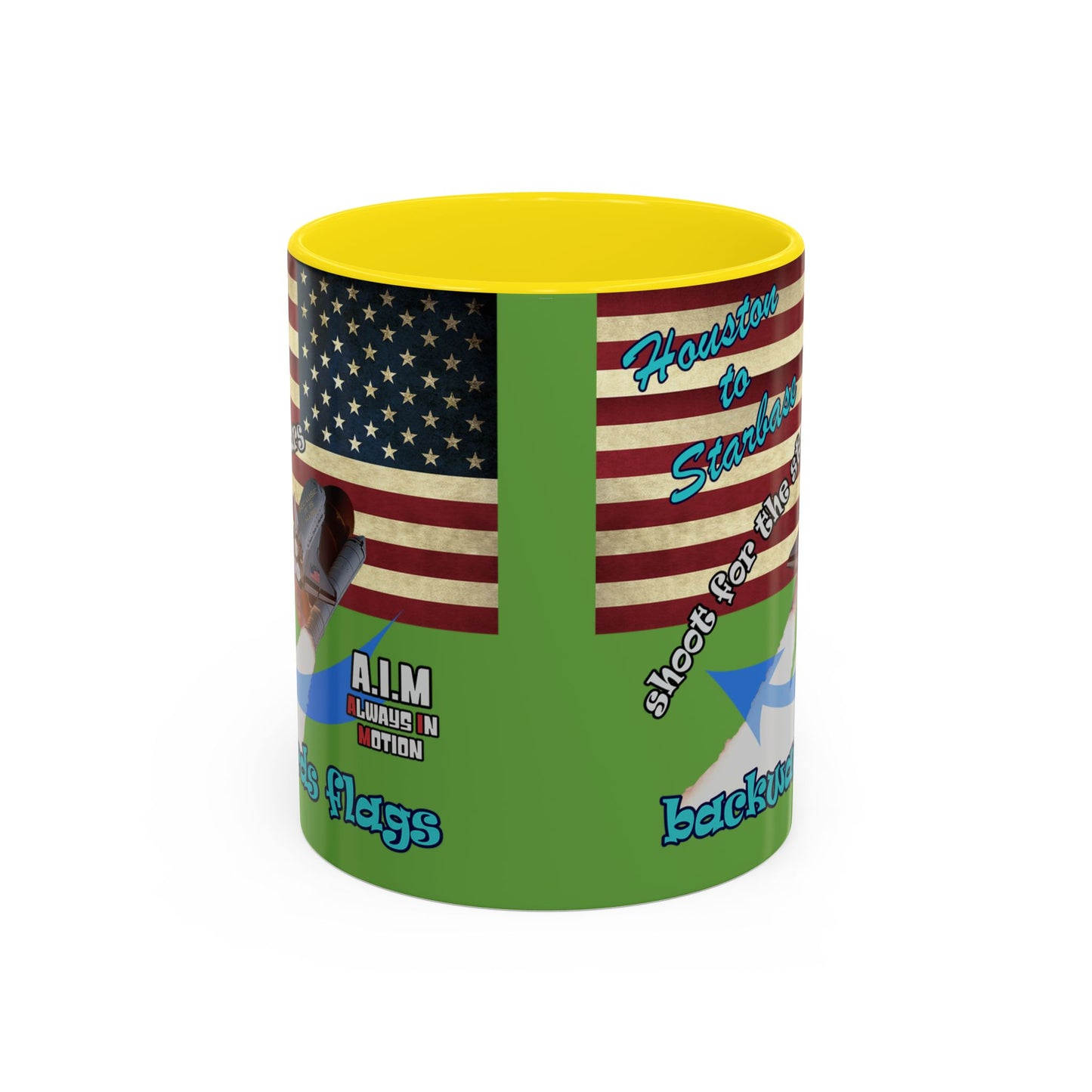 shoot for the stars - Accent Mug (green)