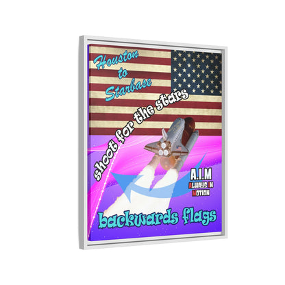 shoot for the stars - framed canvas art (purple-pink wave)