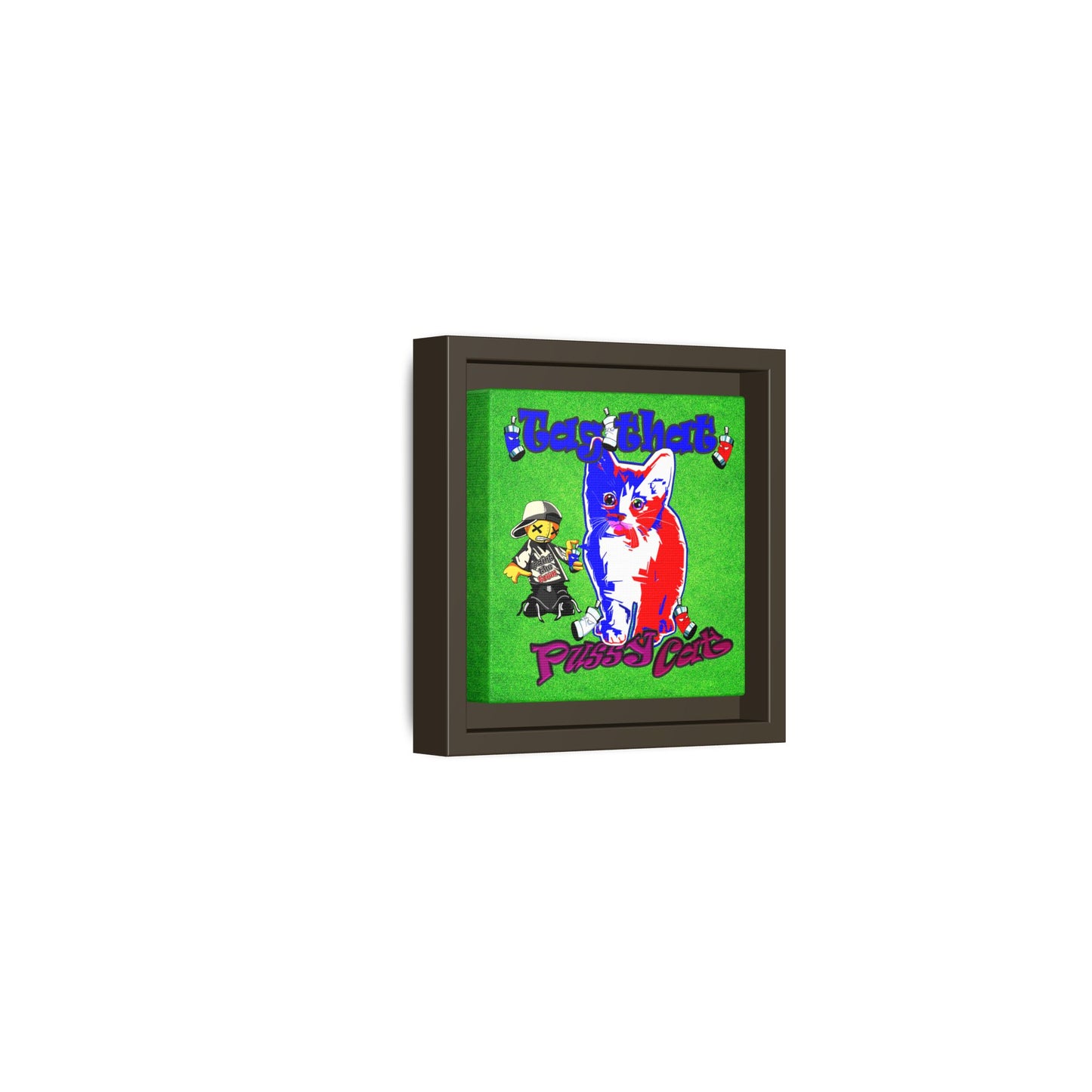 tag that - framed canvas art (green turf)