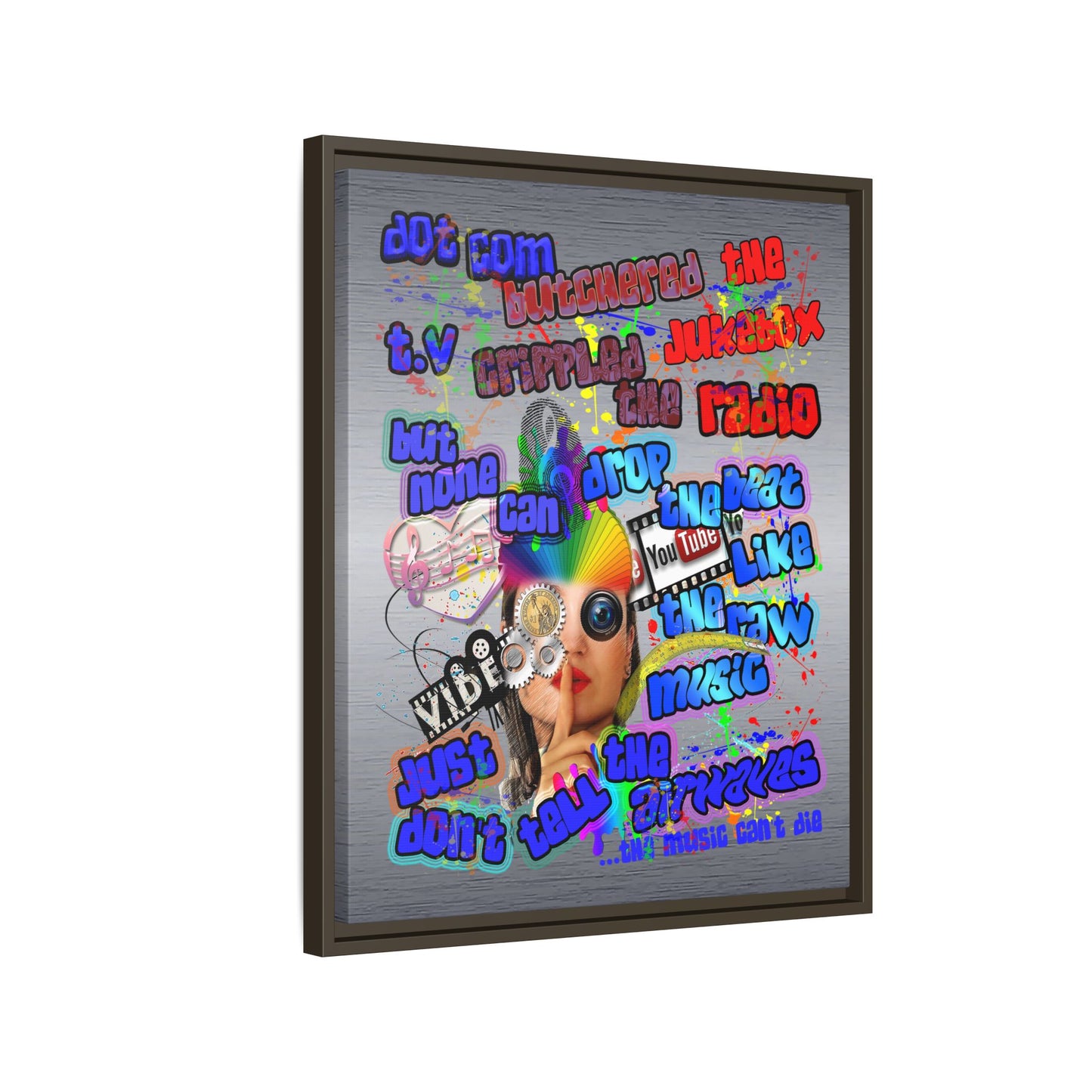 drop the beat - framed canvas art (brushed nickel)