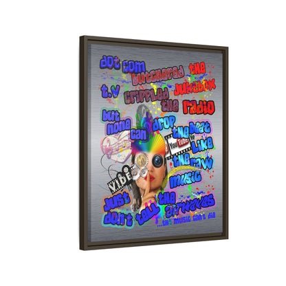 drop the beat - framed canvas art (brushed nickel)