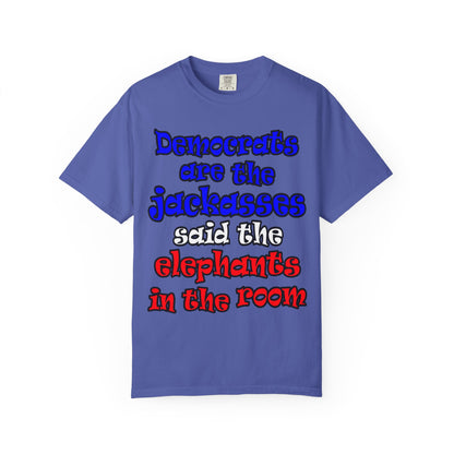 donkeys and elephants - Unisex Garment-Dyed T-shirt