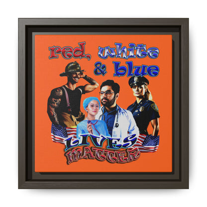 rw&b lives matter - framed canvas art (orange)