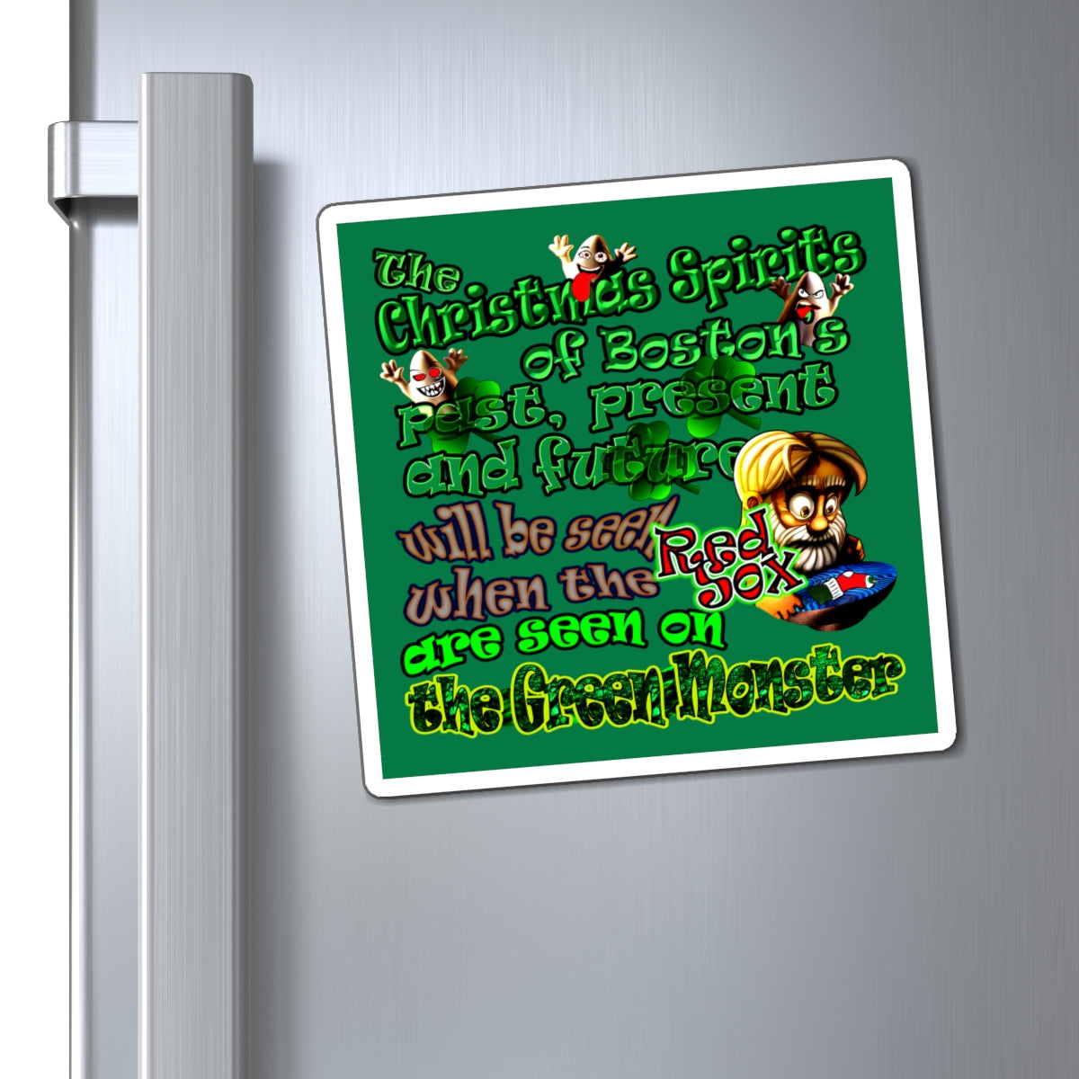 christmas spirits of boston - Magnets - (dark green)
