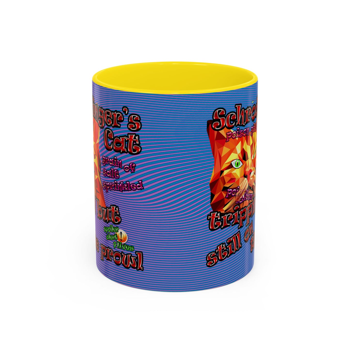 schrodinger's cat - Accent Mug (light blue-purple wave)