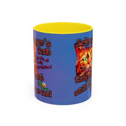 schrodinger's cat - Accent Mug (light blue-purple wave)