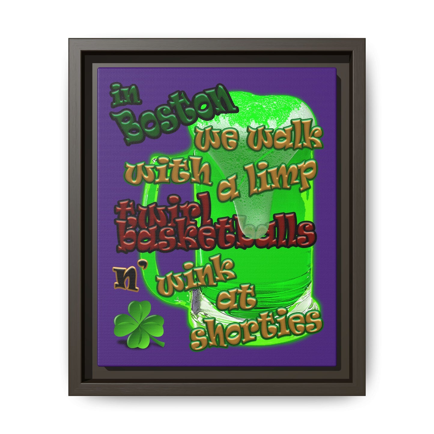 celtics logo - framed canvas art (purple)