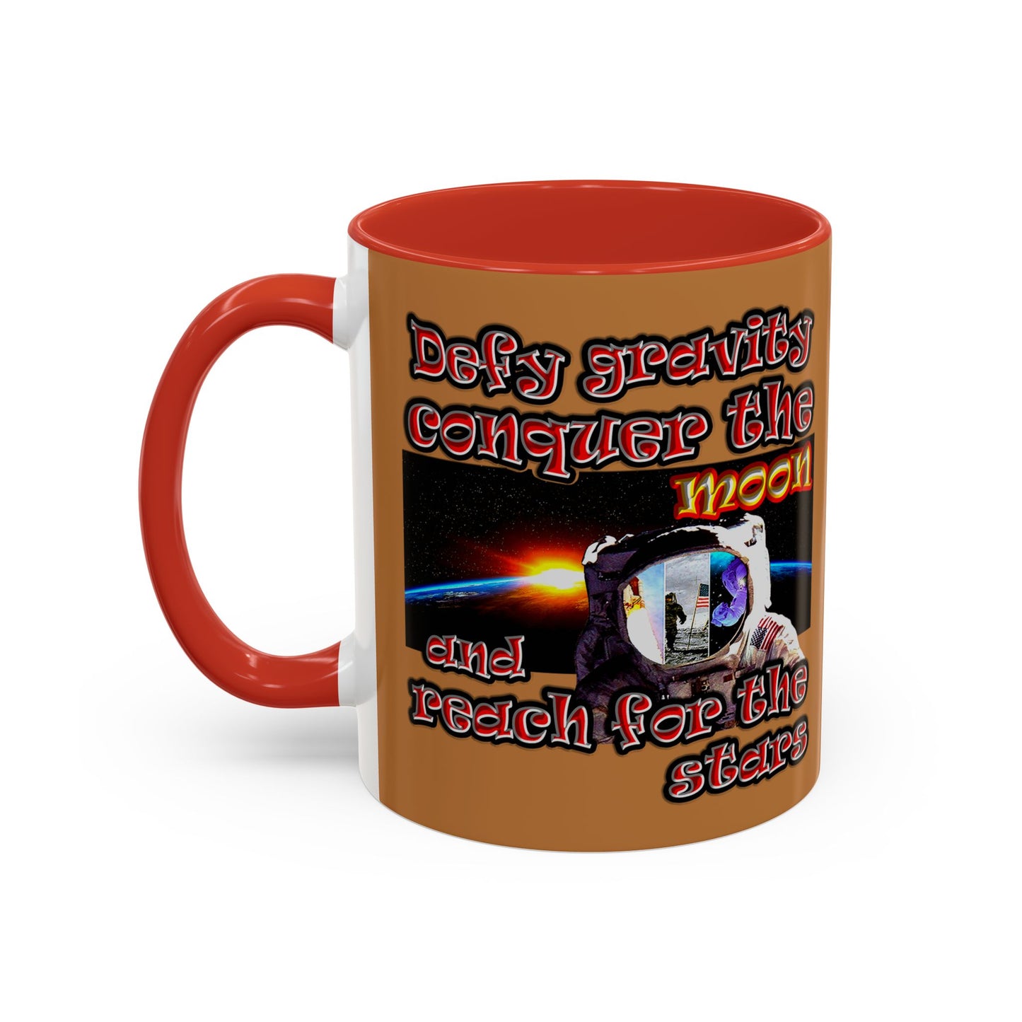 defy conquer reach - Accent Mug (light brown)