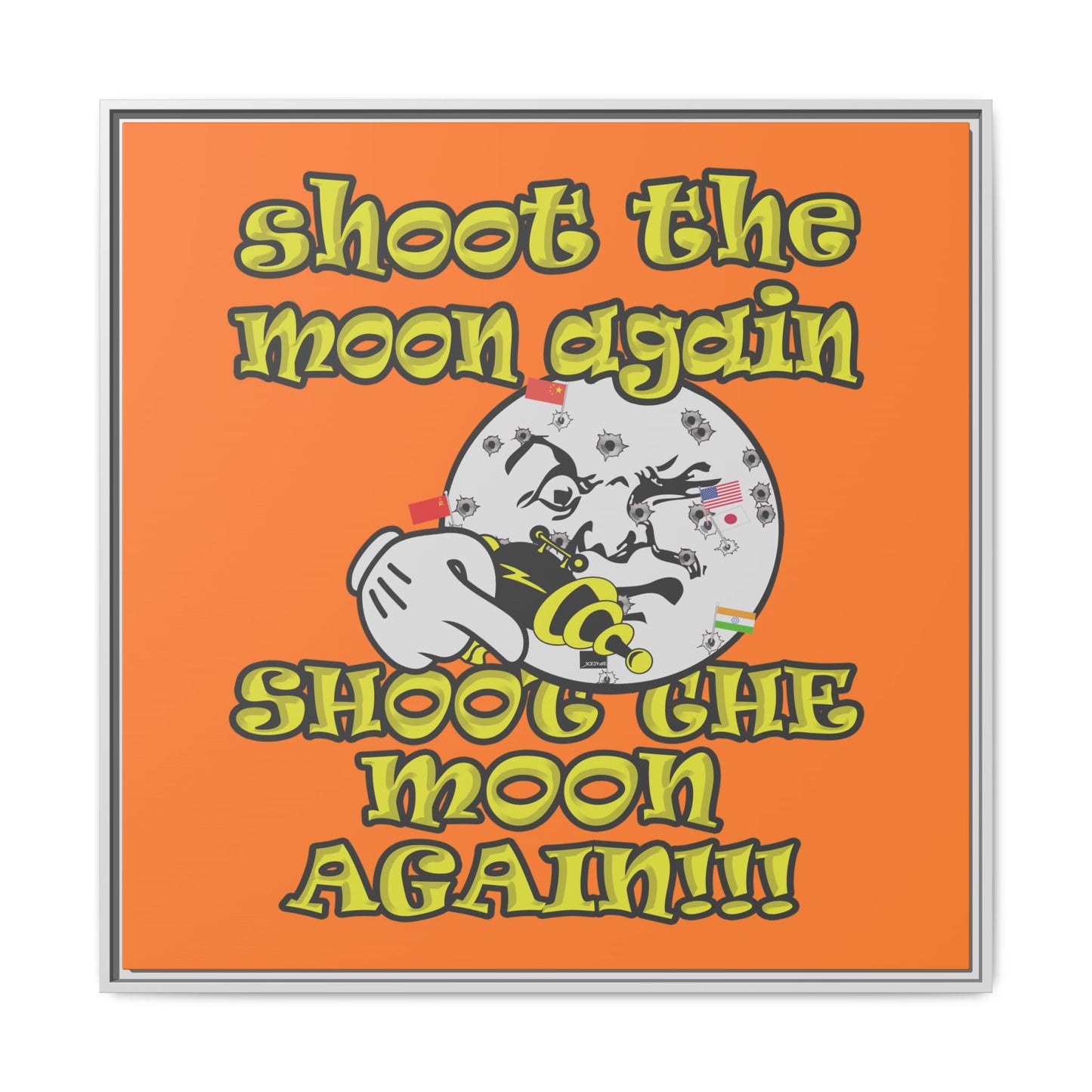 shoot the moon again - framed canvas art (crusta)