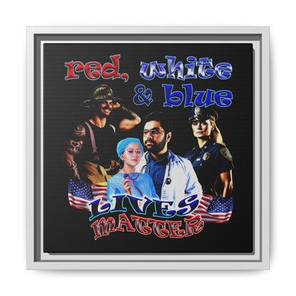 rw&b lives matter - framed canvas art (black)