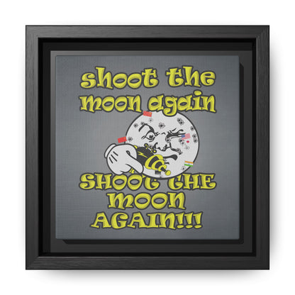 shoot the moon again - framed canvas art (grey-light grey)