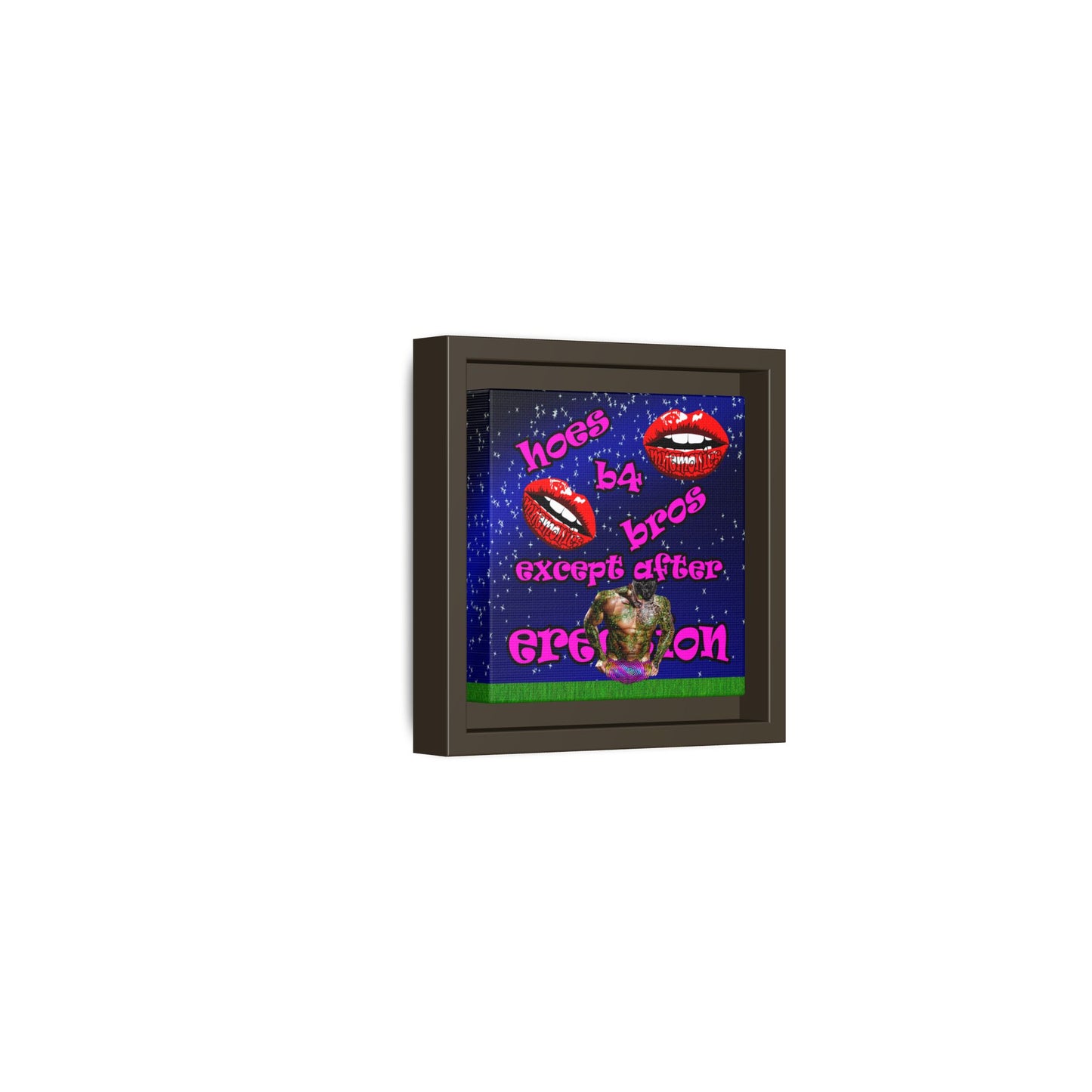 hoes b4 bros - framed canvas art ('snoops' background)