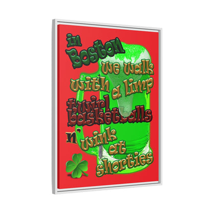 celtics logo - framed canvas art (red)