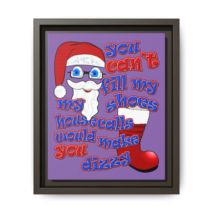santa's shoes - framed canvas art (light purple)