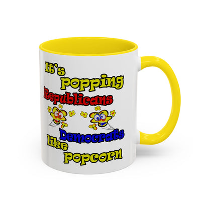 popping like popcorn - Accent Mug (white)