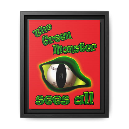 green monster - framed canvas art (red)
