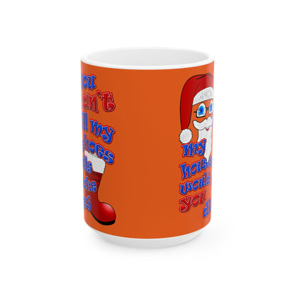 santa's shoes - White Mug (orange)