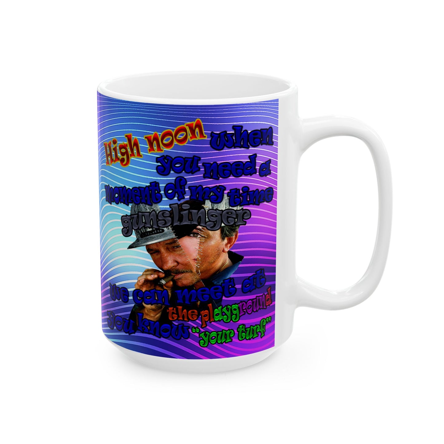 high noon - White Mug (purple wave)
