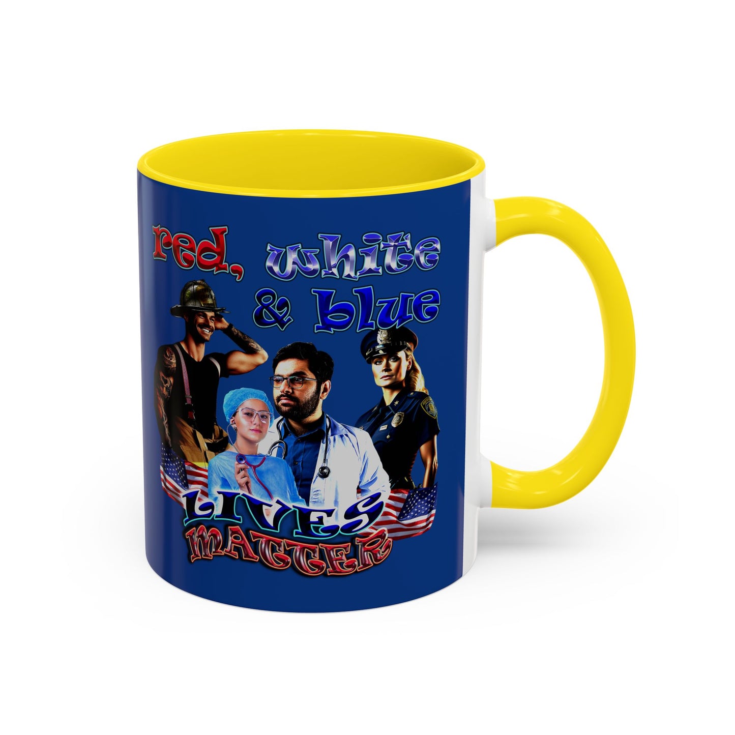 rw&b lives matter - Accent Mug (dark blue)