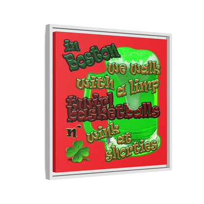 celtics logo - framed canvas art (red)
