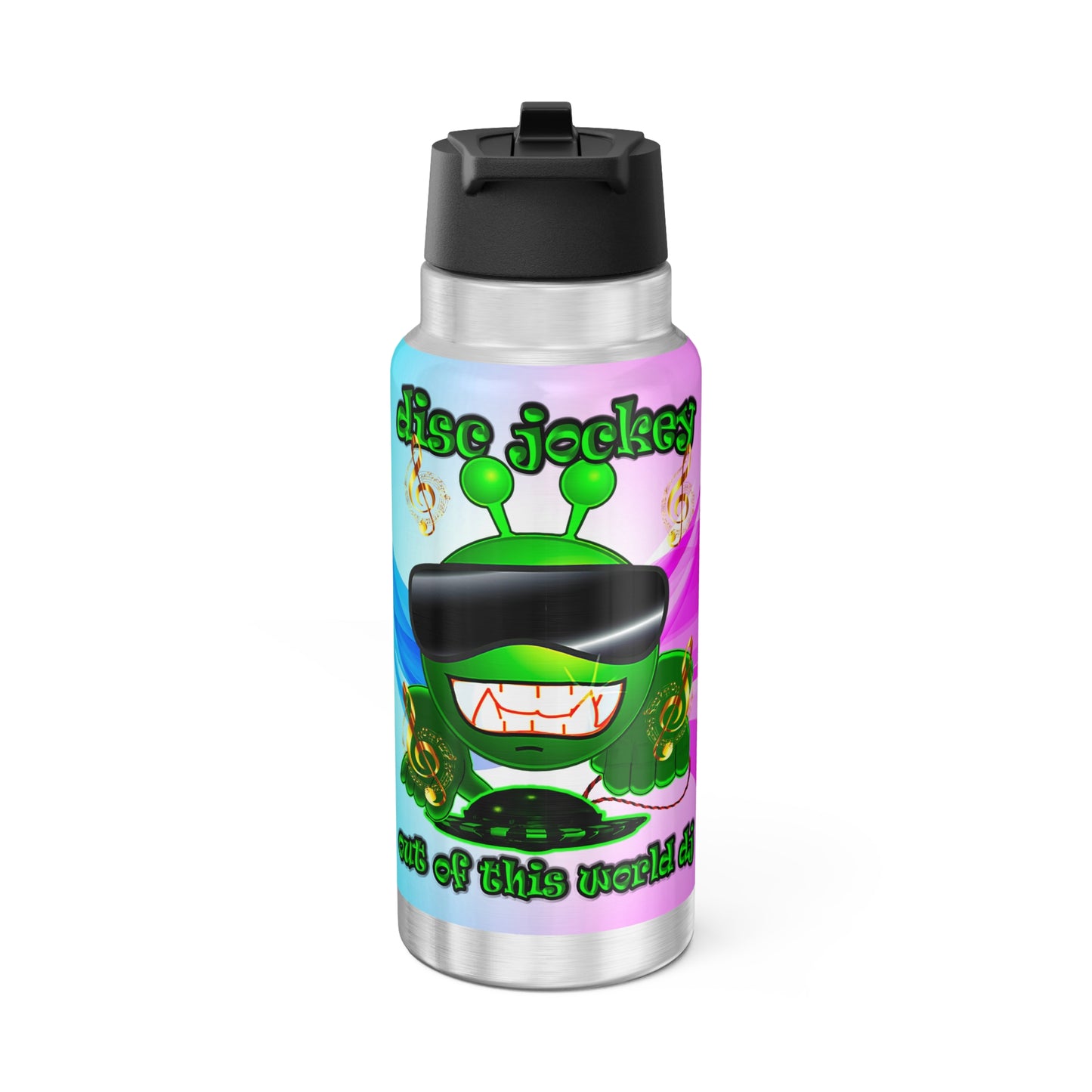 disc jockey - Gator Tumbler, 32oz (light blue-pink wave)