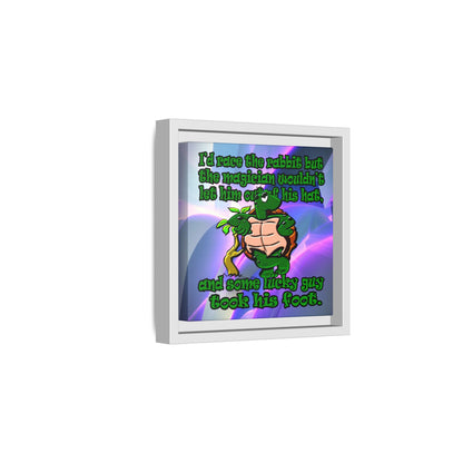 turtle race - framed canvas art (grey-pink wave)