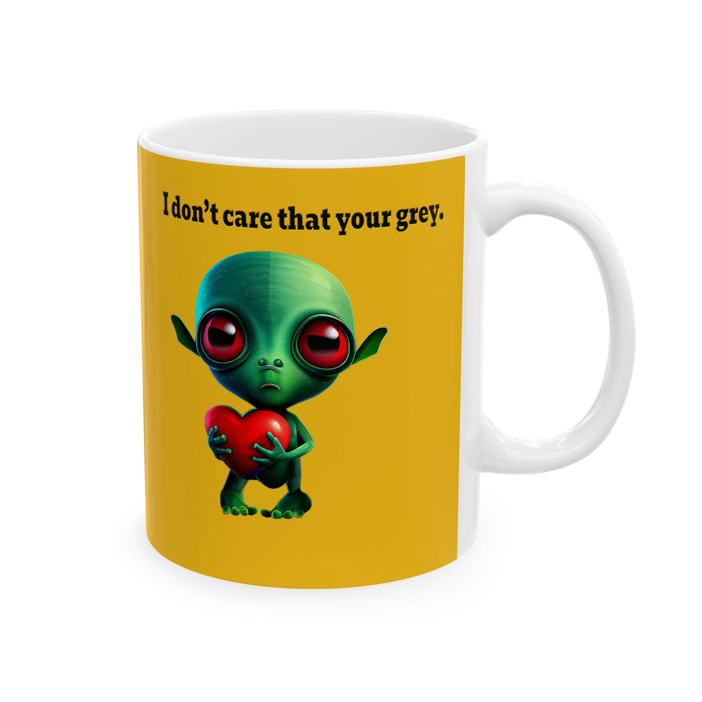 I don't care that your grey - White Mug (yellow)
