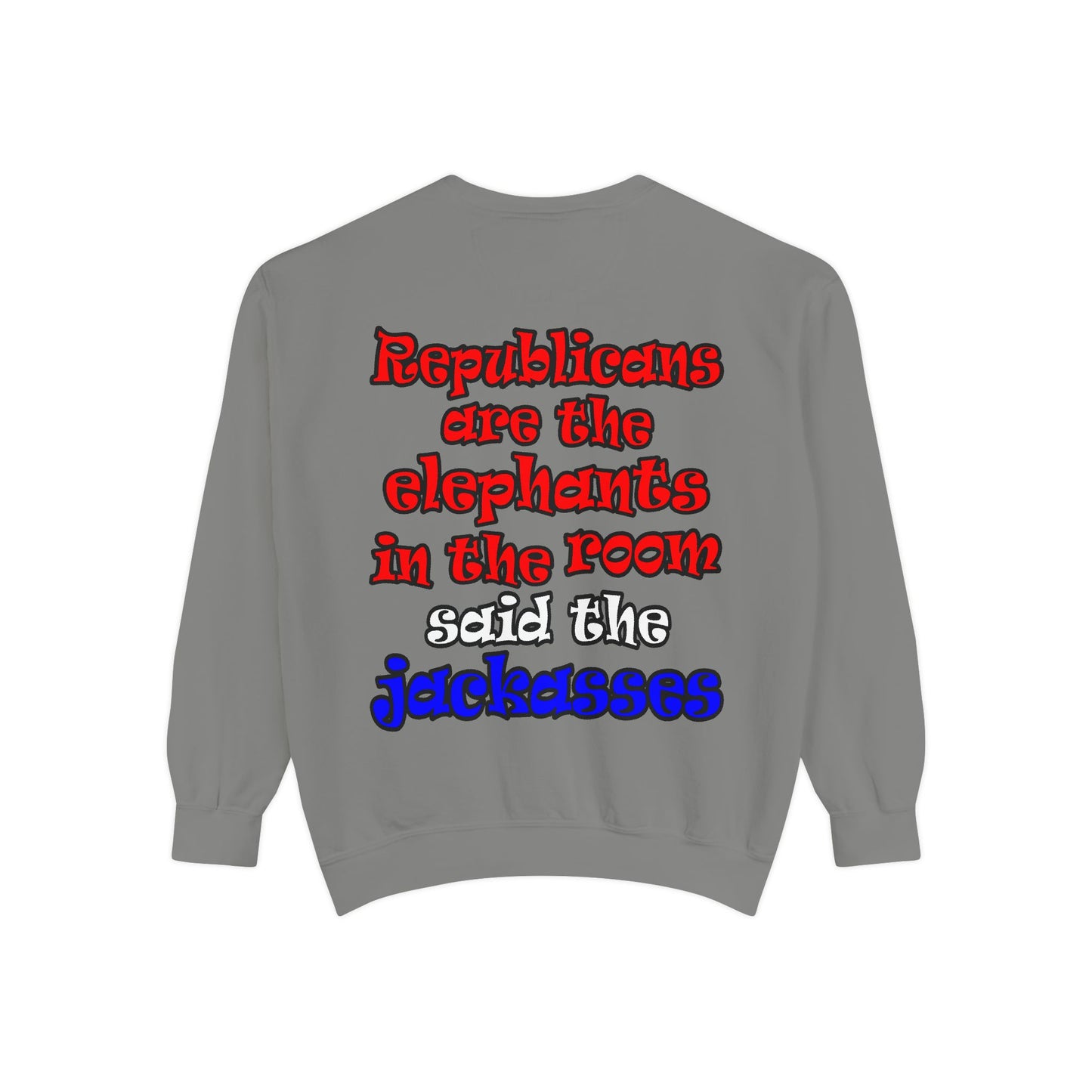 donkeys and elephants - Unisex Garment-Dyed Sweatshirt