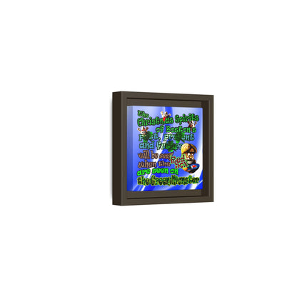 christmas spirits of boston - framed canvas art (blue-white wave)