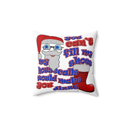 santa's shoes - Spun Polyester Square Pillow - (white)