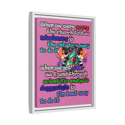 doggystyle - framed canvas art (light pink)