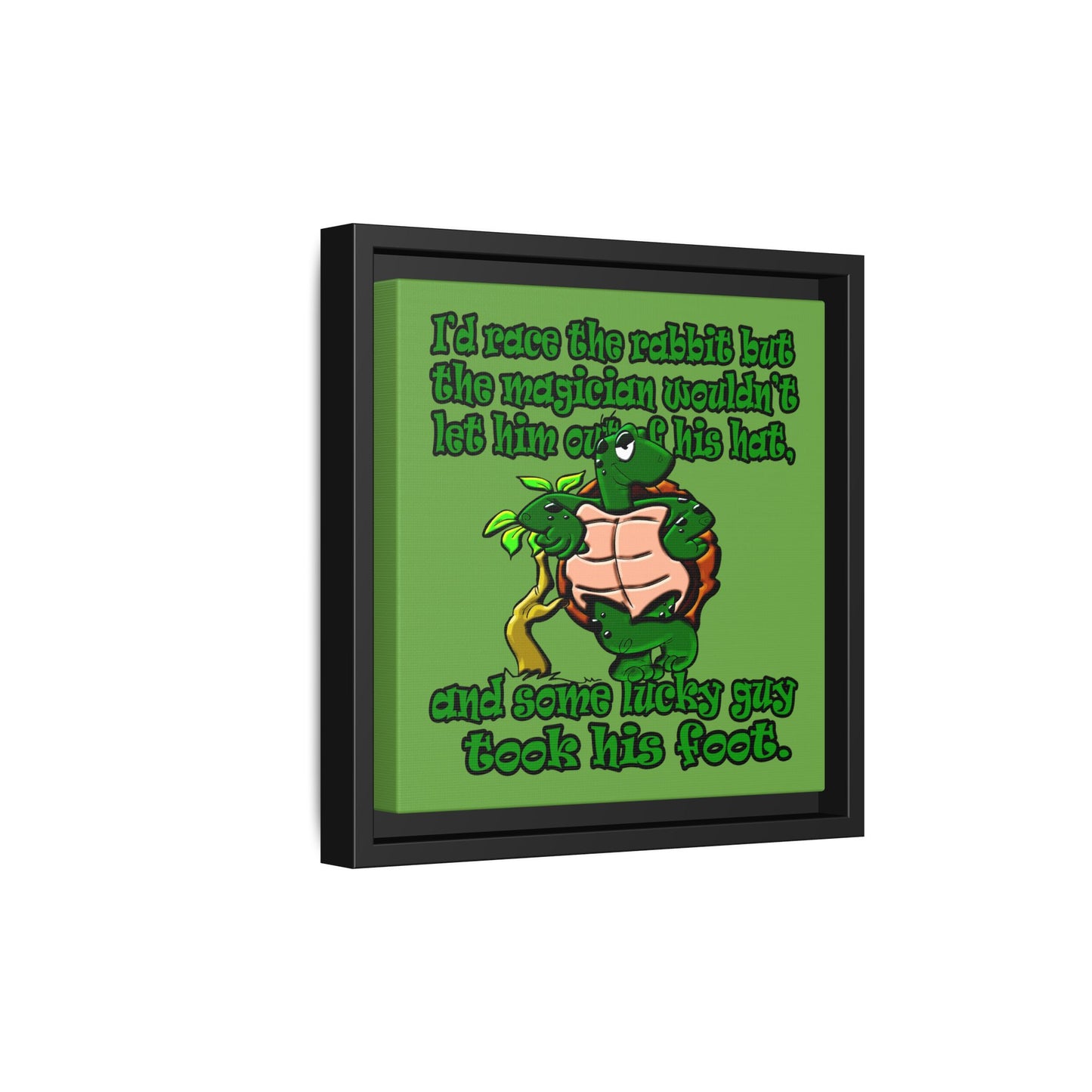 turtle race - framed canvas art (green)