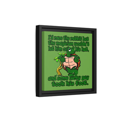 turtle race - framed canvas art (green)