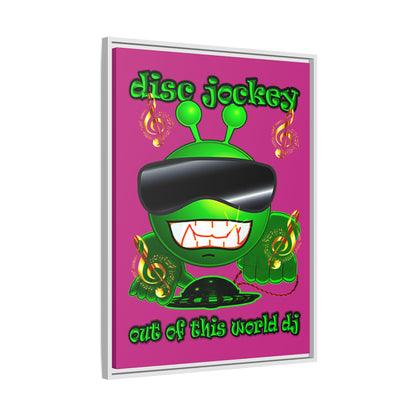 disc jockey - framed canvas art (pink)