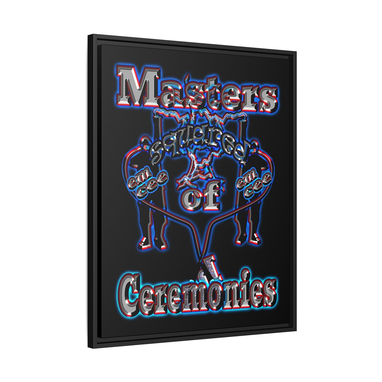 em cee squared - framed canvas art (black)