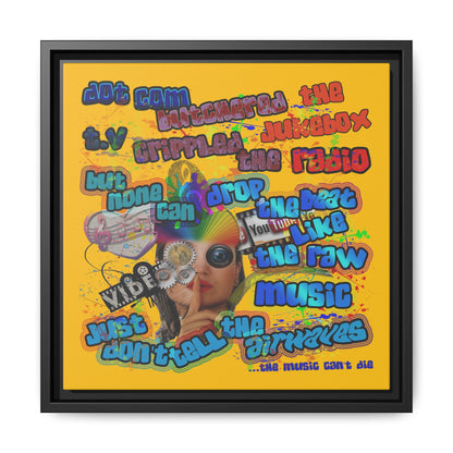 drop the beat - framed canvas art (yellow)