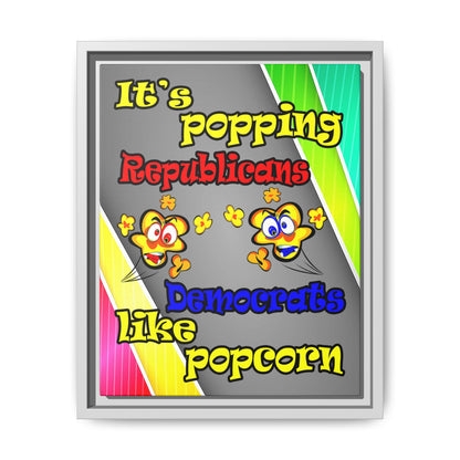 popping like popcorn - framed canvas art (rainbow split)