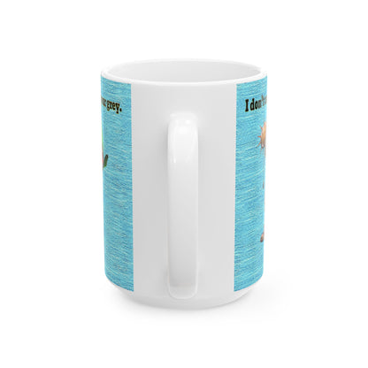 I don't care that your grey - White Mug (faded blue)