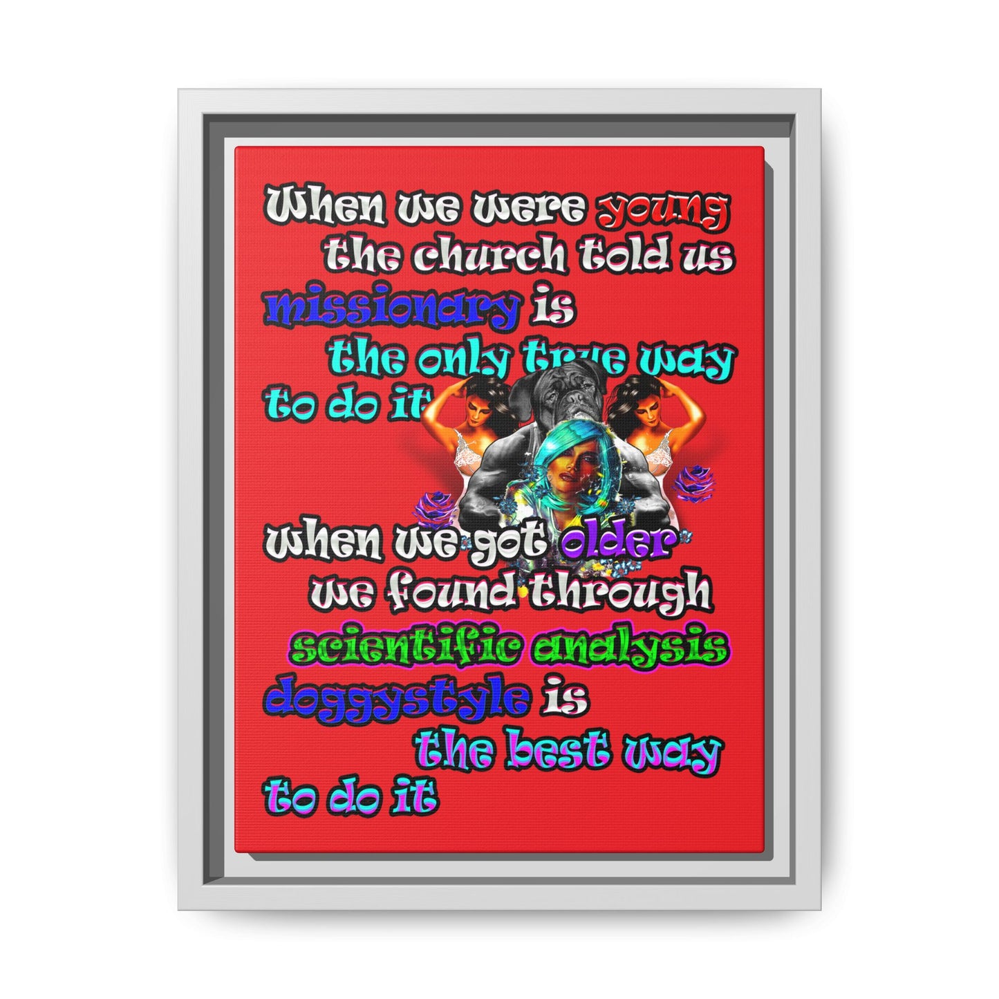 doggystyle - framed canvas art (red)