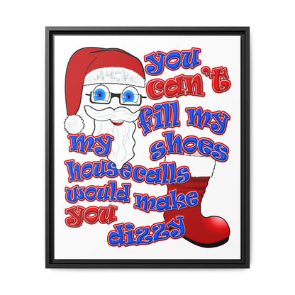 santa's shoes - framed canvas art (white)