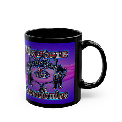 em cee squared - Black Mug (purple-pink wave)