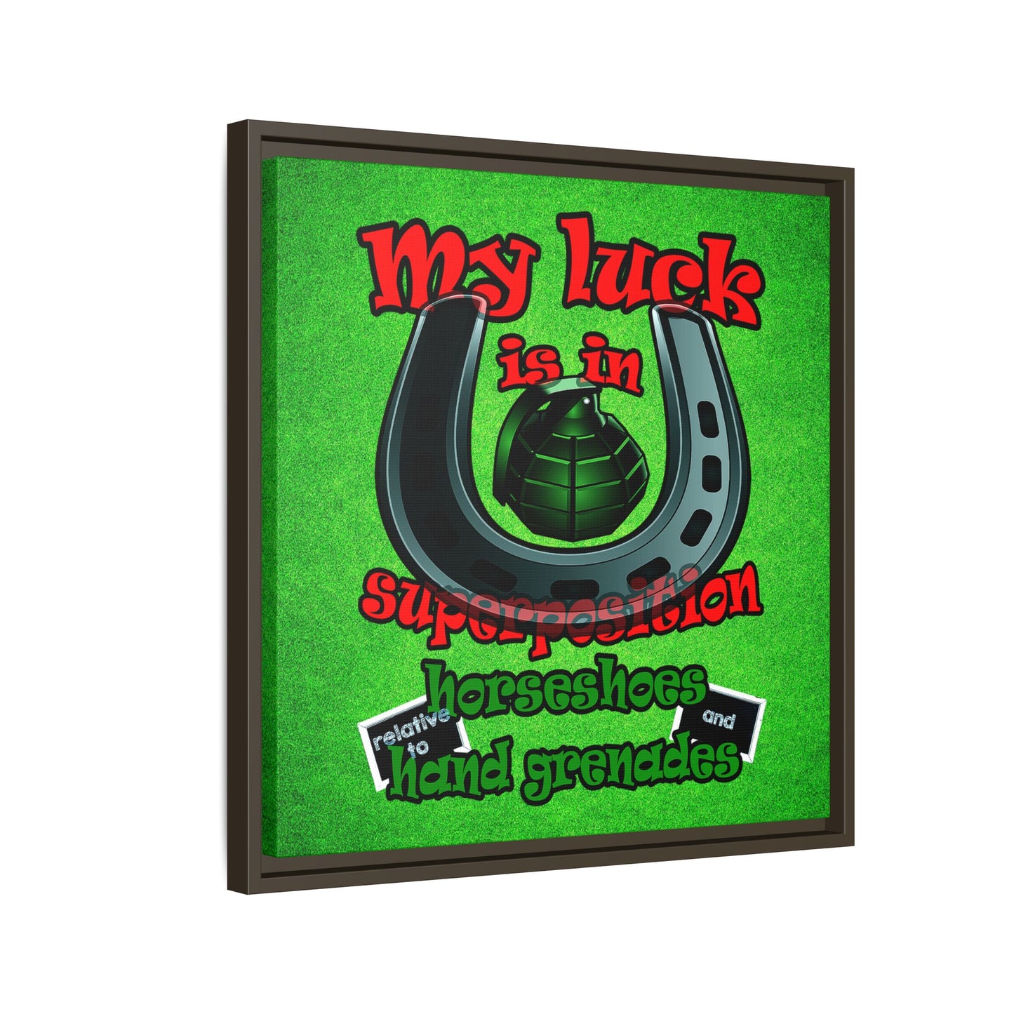 my luck - framed canvas art (green turf)