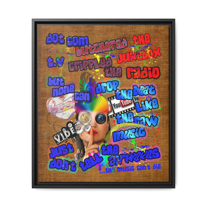 drop the beat - framed canvas art (brown papyrus)